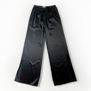 FRAME Denim Womens Pants Size XXS Cinched Silk Pant in Black/Noir Drawstring